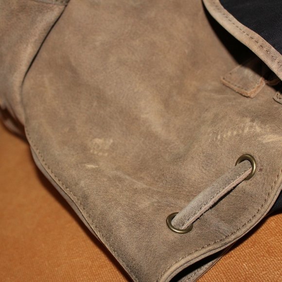 7 Chi Anthropologie light brown distressed genuine leather backpack